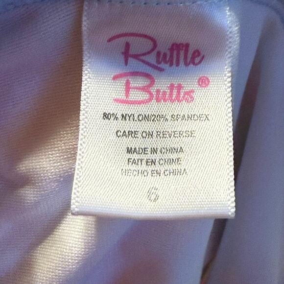 Ruffle Butts Girls 1 Piece Swimsuit Size 6 Pastel Floral Ruffle Sleeve Bow Back - Picture 7 of 8